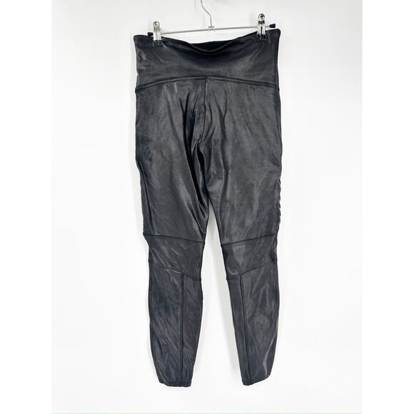 Spanx Black Faux Leather High Rise Moto Leggings Size Large - Picture 4 of 7